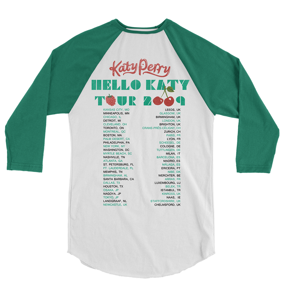 Hello Katy Tour Raglan Katy Perry Official Store